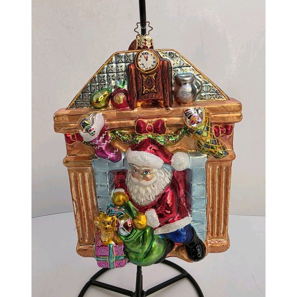 Christopher Radko Return Engagement Santa Fireplace Christmas Ornament 6.5"